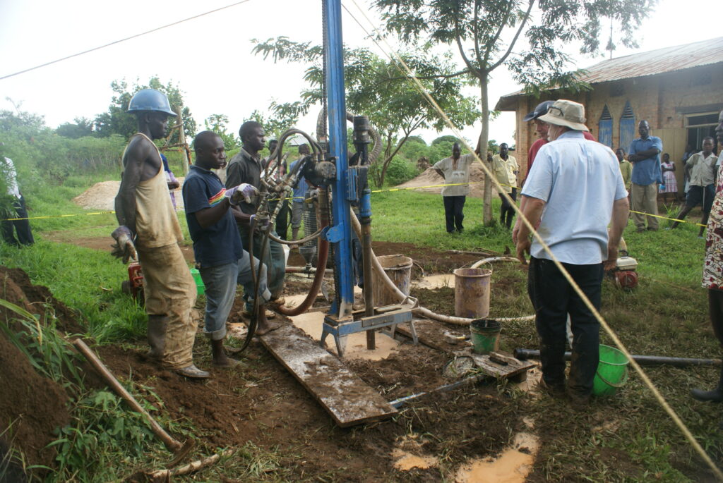 Jim and the team drilling